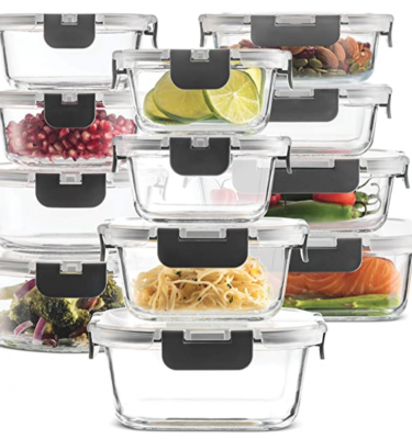 24-Piece  Glass Food Storage Containers Set