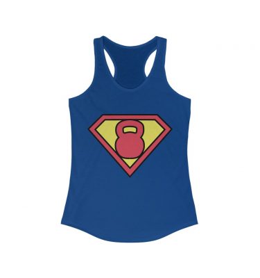 Super Kettlebell  Racerback Tank- Blue or White