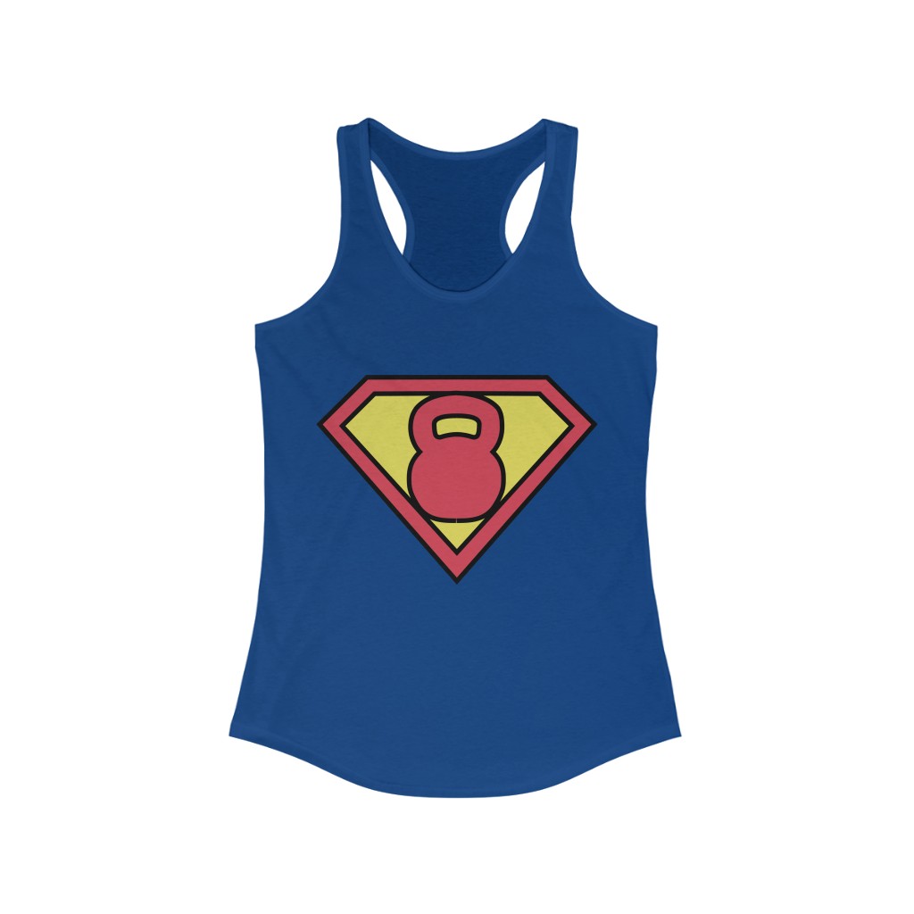 Super Kettlebell Racerback Tank- Blue or White