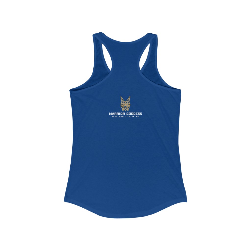 Super Kettlebell Racerback Tank- Blue or White - Image 2