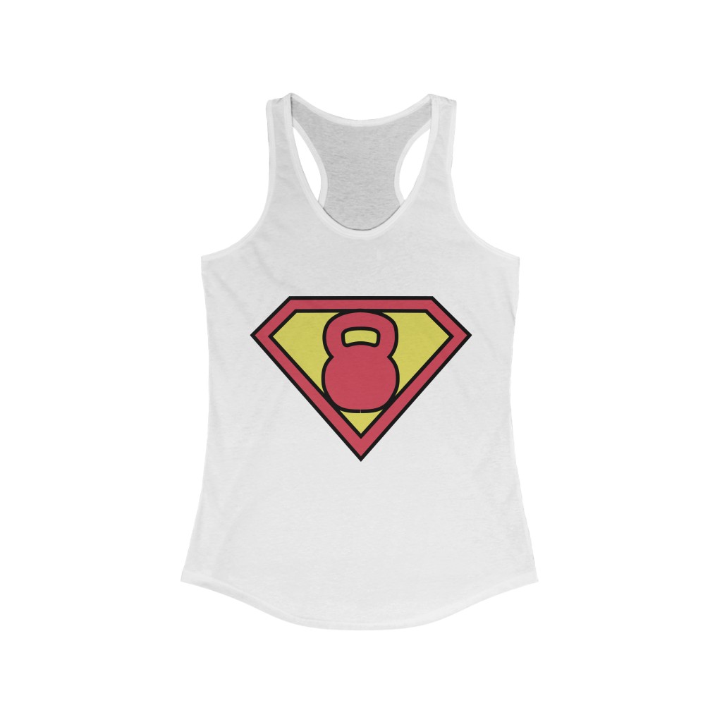 Super Kettlebell Racerback Tank- Blue or White - Image 3