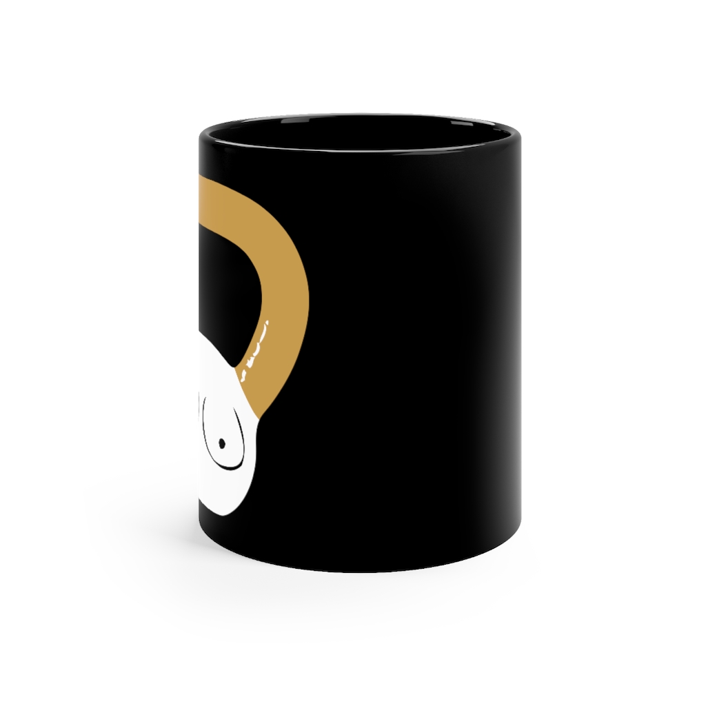 "Kettlebell Boobies" Black mug 11oz - Image 2