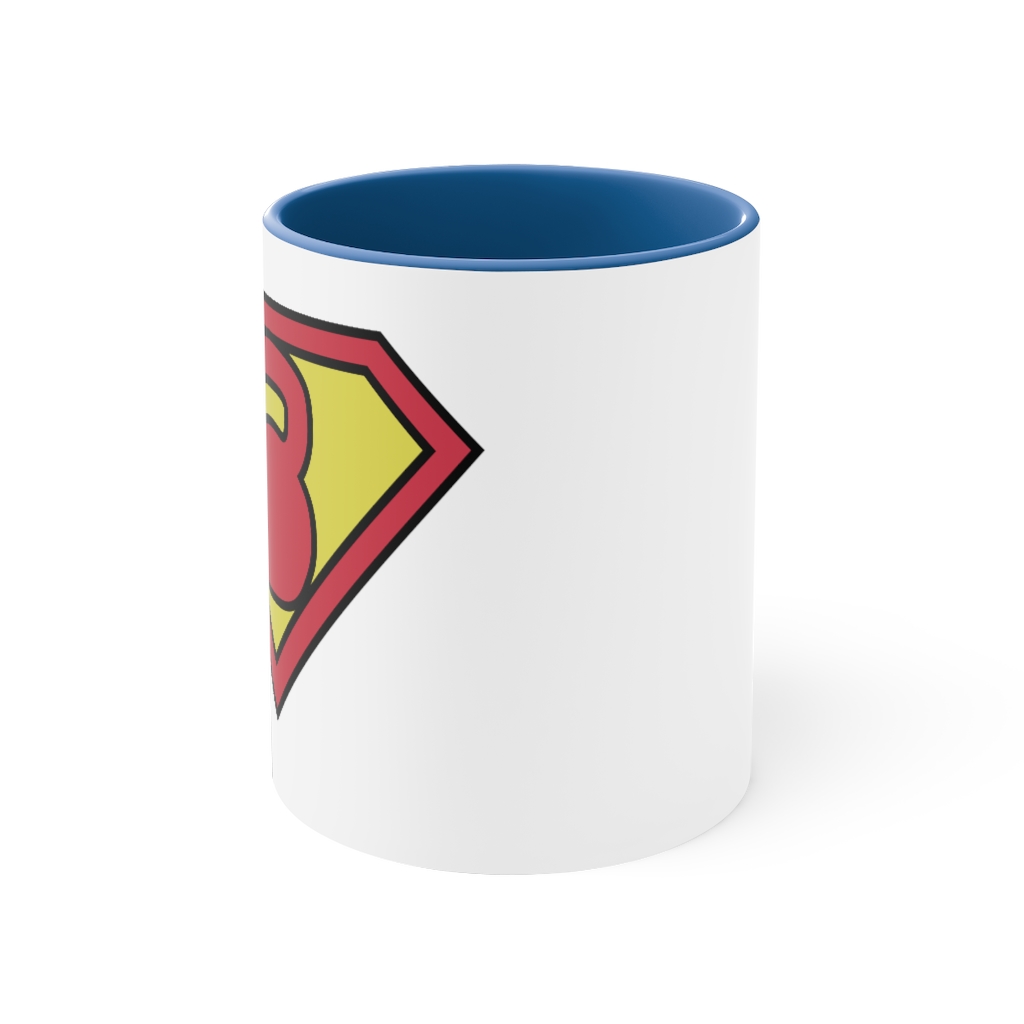 "Super Kettlebell" Blue Accent Coffee Mug, 11oz - Image 2